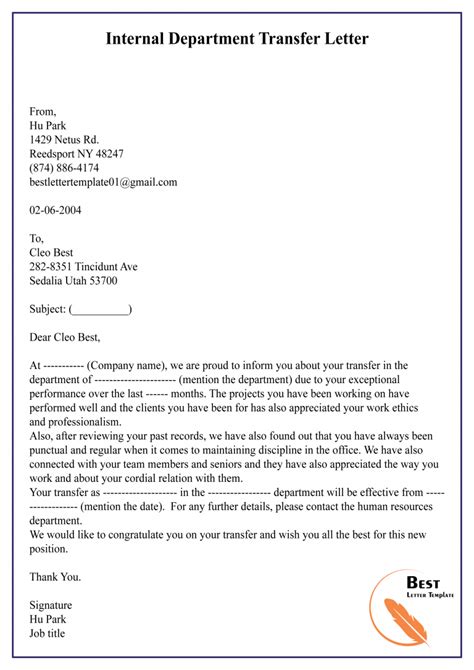 Image result for Work Transfer Letter Sample