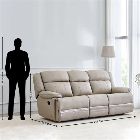 Buy Torino Faux Leather 3-Seater Recliner - Grey from Home Centre at ...