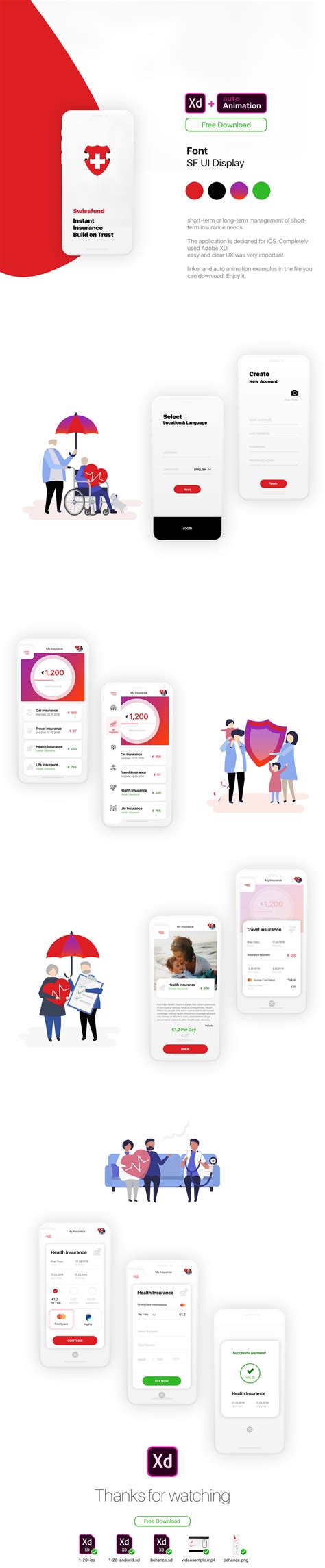 Template d'application mobile Adobe XD + animation Gratuit - #Olybop