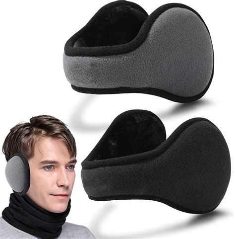 Mens Winter Ear Muffs Foldable Cold Weather Earmuffs Warm Ear Warmers ...