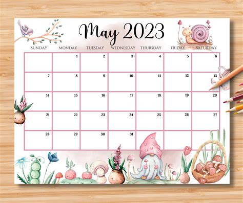 Cute Printable May 2023 Calendar - Google Calendar Tips
