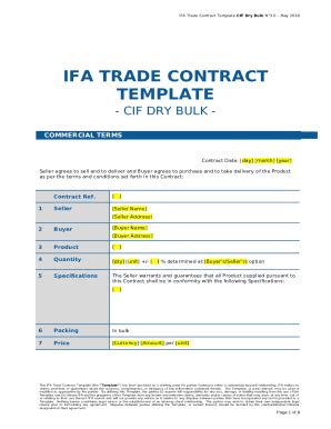Agreement for sale of goods CIF basis Doc Template | pdfFiller