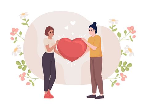 Supportive relationship flat concept vector illustration 16181554 ...