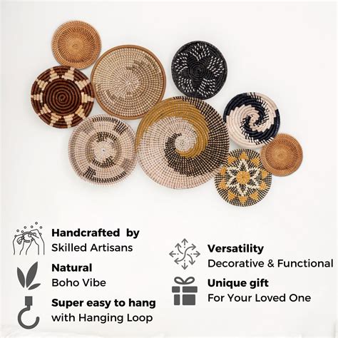 Snapklik.com : Set Of 9 Handcrafted Wall Basket Decor, Boho Wall ...