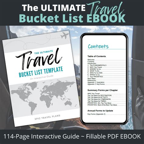 The Ultimate Travel Bucket List Template EBOOK | Epic Travel Plans