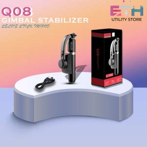 ETH Q08 Gimbal Stabilizer Selfie Stick with Tripod, 360 Degree ...