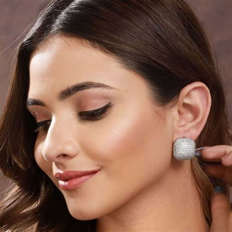 Buy Saraf RS Jewellery White Rhodium Zircon Square Studs Earring Online