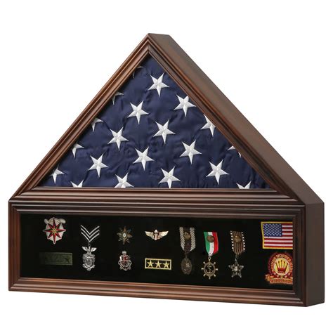 Zmiky Veteran Burial Flag Display Case American Flag Solid Wood Display ...