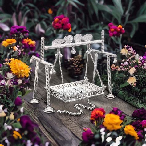 Handmade Bal Gopala Jhula for Little Krishna in Silver