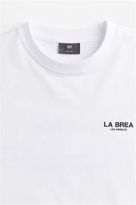 Men’s White/La Brea Loose Fit Printed T-shirt | H&M IN