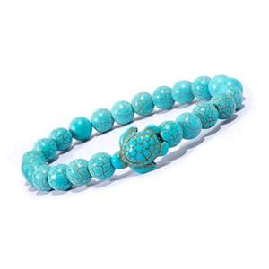 Buy LUBINGSHINE Sea Shark Turtle Bracelet, Animal Elastic Natural Stone ...