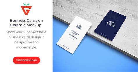 Business Cards on Ceramic Mockup - graphberry.com
