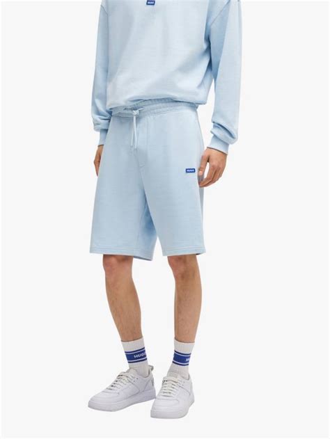 HUGO Cotton Regular Fit Sweat Shorts, Mid Blue