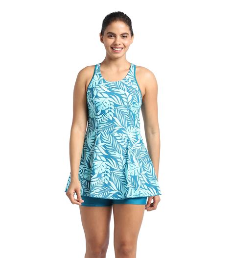 Buy Speedo All Over Printed Swimdress Essential With Boyleg Peacock ...