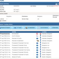 DTDC Courier & Cargo — delivery status showing misroute