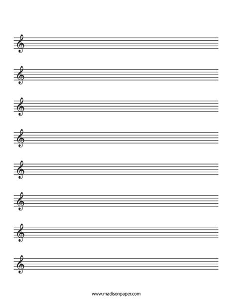 Printable Staff Paper - Madison's Paper Templates