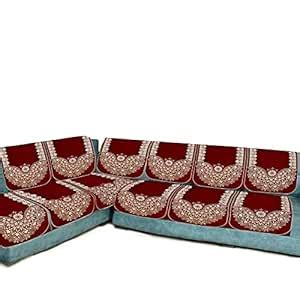 SAWNA HOMES Velvet L Shape 6 Seater Sofa Cover Set | 3+2+1 Seater Sofa ...