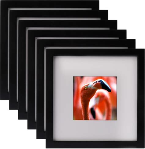 Amazon.com - 8x8 Black Picture Frames Square Nature Solid Wood 6 Pack ...