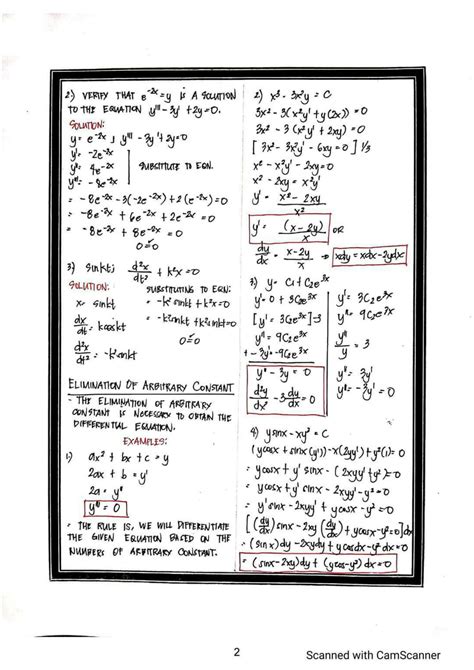 Image result for Differential Equation Example with Solution