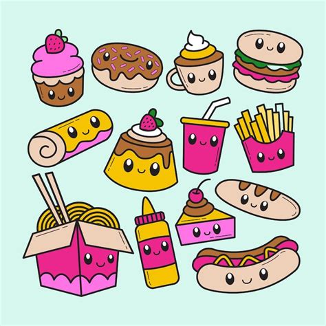 Comidas fofas desenho Imagens – Download Grátis no Freepik