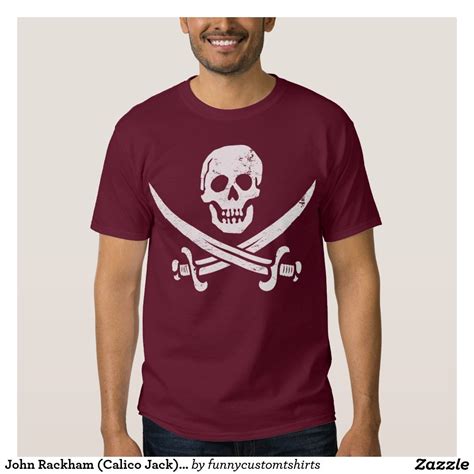 John Rackham (Calico Jack) Pirate Flag Jolly Roger T-Shirt | Zazzle | T ...
