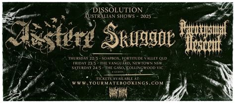 Austere plays Melbourne with Skuggor (SWE) & Paroxysmal Descent, The ...