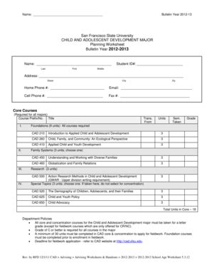 Fillable Online School Age - Child & Adolescent Development - San ...