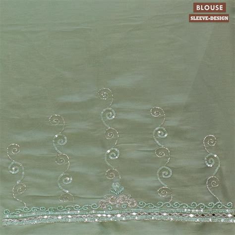 Designer semi organza saree pastel green with allover chamki & beaded ...