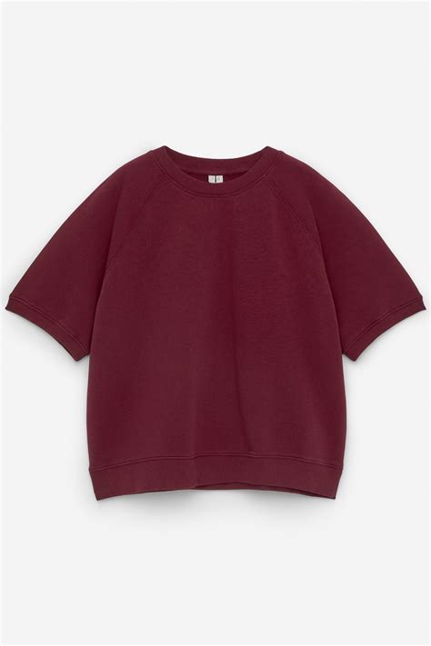French Terry Sweatshirt - Dark Red - Ladies | H&M GB