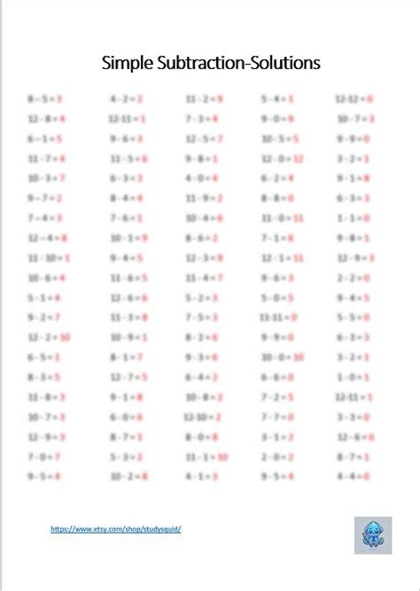 Simple Subtraction Algorithm Worksheet 的图像结果