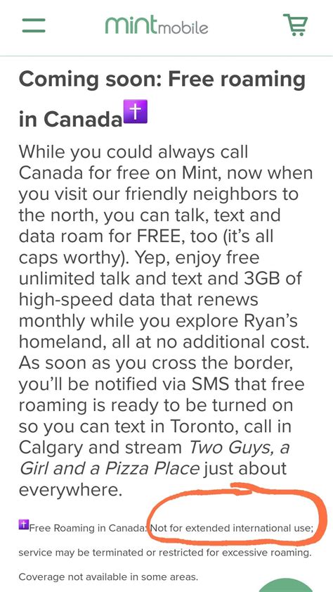 Mint $15 free roaming in Canada : r/tmobile