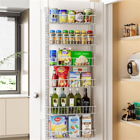 Delamu Over the Door Pantry Organizer, Adjustable Pantry Door Organizer ...