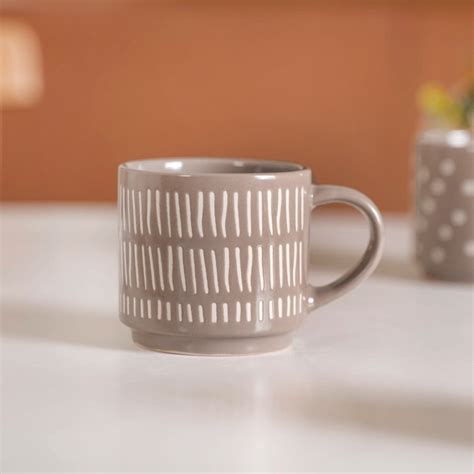 Quirky Beige Stackable Cups Set Of 4 220ml Online - Premium Coffee Mug ...