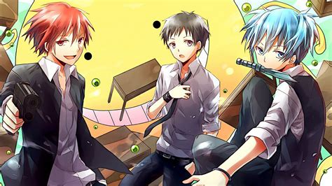 Assassination Classroom HD Wallpaper: Karma, Nagisa, Sugino & Koro-sensei