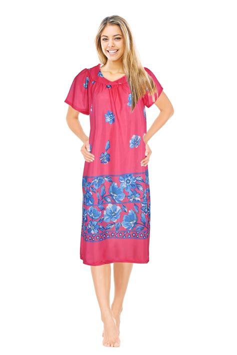 JEFFRICO Womens Nightgowns Muumuu Lounger House Dress Sleepwear Silky ...