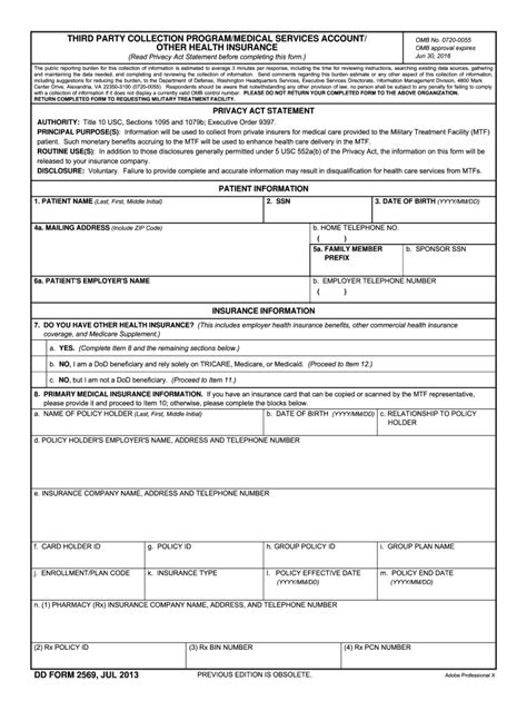 2013 Form DD 2569 Fill Online, Printable, Fillable, Blank - pdfFiller