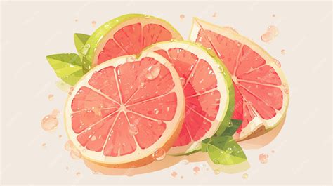 Premium Vector | Sliced Ruby Red Grapefruits Showing Juicy Segments