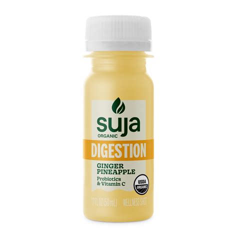 Suja Organic Digestion Ginger Pineapple Shot 1.7 fl oz Vegan Wellness ...