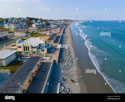 Nantasket Beach, Weir River and Hingham Bay aeral view with fall ...