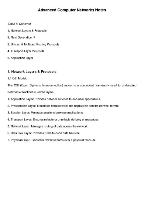 Advanced Computer Networks (Final Exam) Comprehensive Notes - Studocu