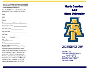 Fillable Online 2013 prospect camp - XOS Product Marketing Fax Email ...