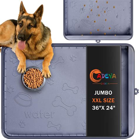 Amazon.com : Largest Dog Food Mat, 39.5"x29.5" Silicone Dog and Cat Mat ...