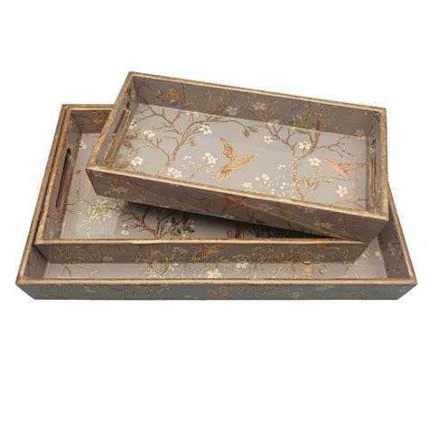 InArtisen Mdf Wood Tray Set Of 3 Rectangular Serving Trays,Mdf Wooden ...