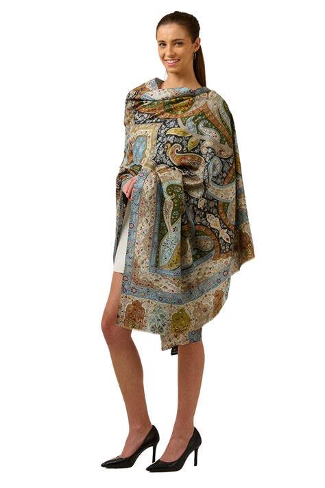 Embroidered Super Soft Wool Kalamkari Shawl | Taroob – Taroob.in
