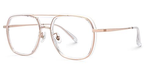 Clear Vergie Aviator Frame Eyeglasses | Zeelool