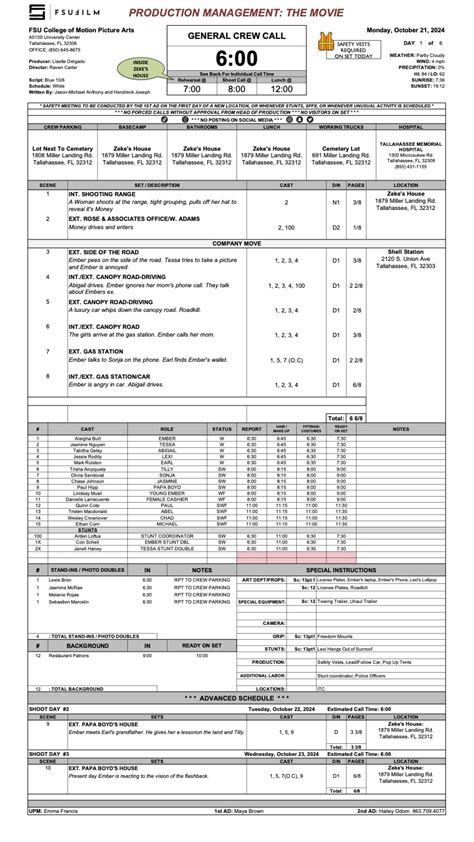 Call Sheet Example 的图像结果