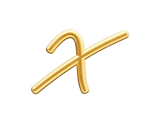 Premium Photo | 3d golden shiny capital letter x alphabet x rounded inflatable font white ...