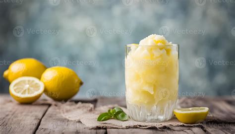 Homemade Yellow Lemon Italian Ice in a Lemons 56710518 Stock Photo at ...