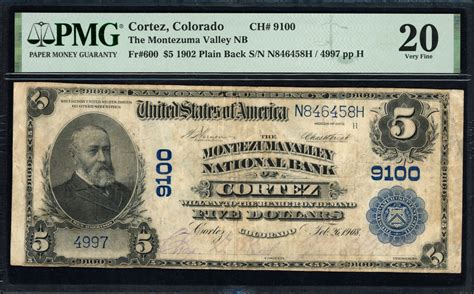 Fr. 600 Cortez, Colorado, the Montezuma Valley National Bank of Cortez ...