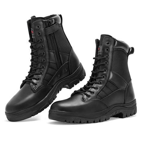 Buy WIDEWAY Men's 8 Inches Work Boots Army Jungle Boots with Zipper ...